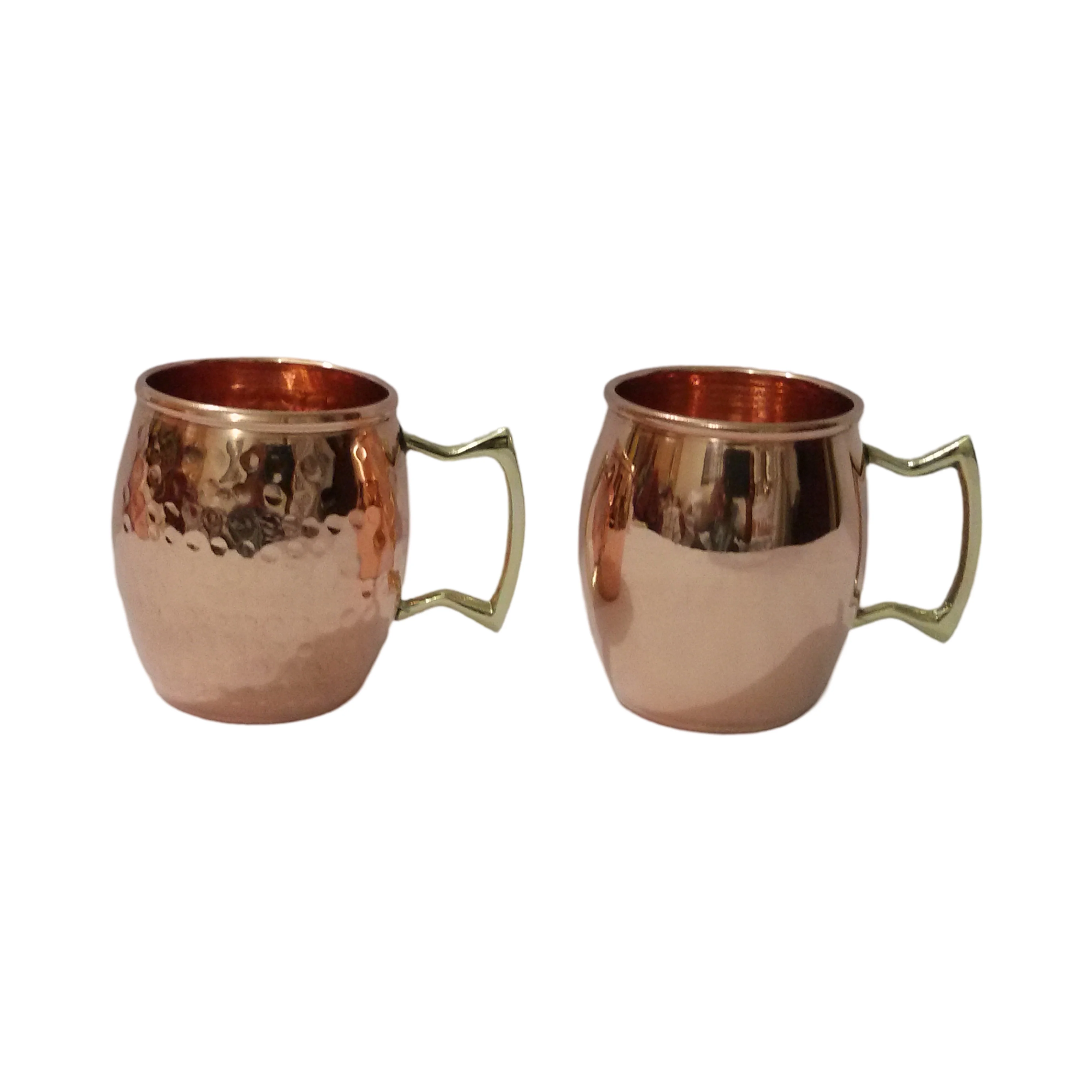 Minimalist 8 Oz Moscow Mule Copper Barrel Mug with Brass Handle for Back to School