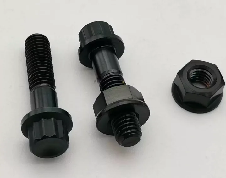 Split Rim Bolts Titanium 12 Point Flange Head Split Rim Bolt GR5 M7 M8 Titanium for BBS Bihexagon Flange Inch,metric Newfuture