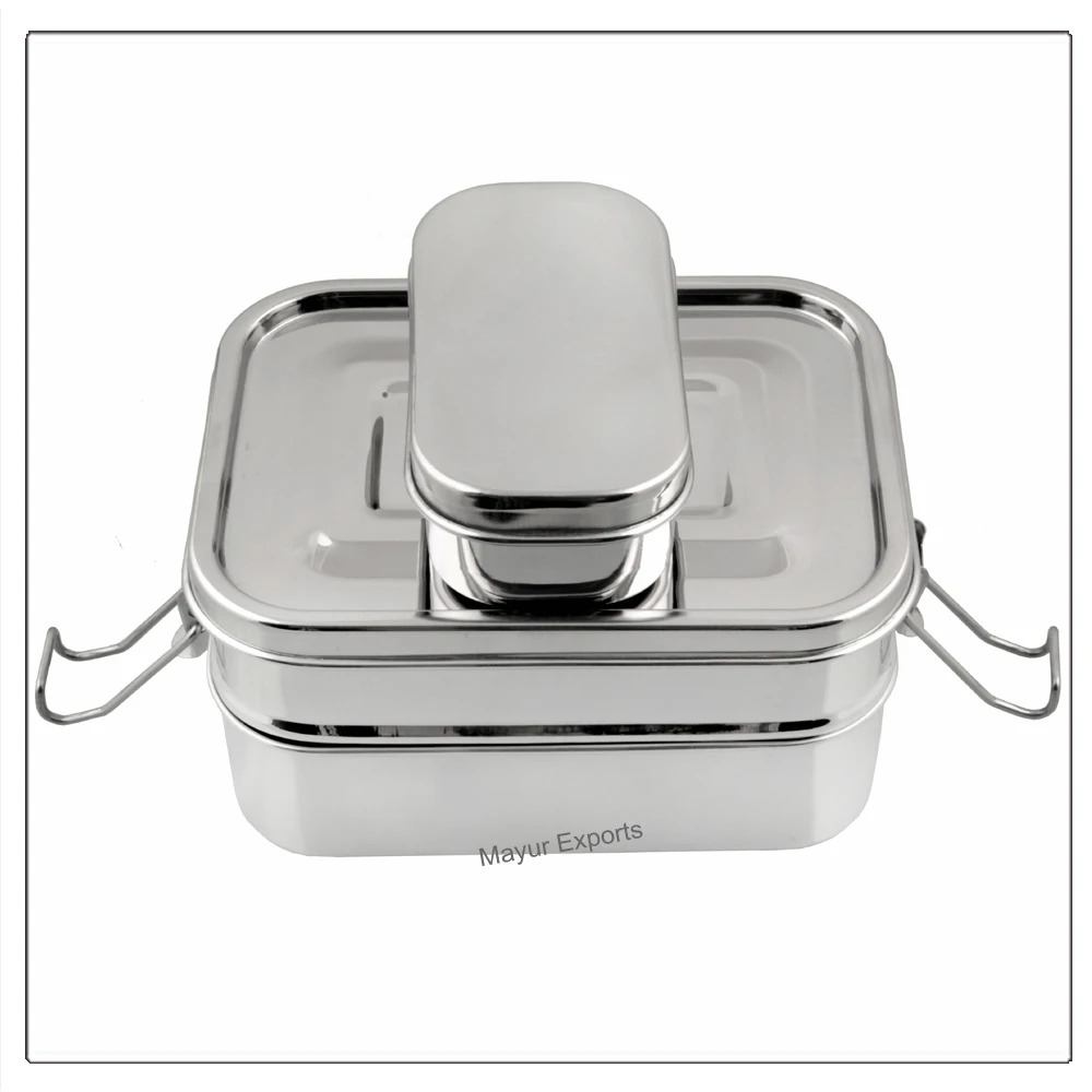 BPA FREE Stainless Steel Lunch Box Metal Leak Proof Lunch Box with mini Snacks Container