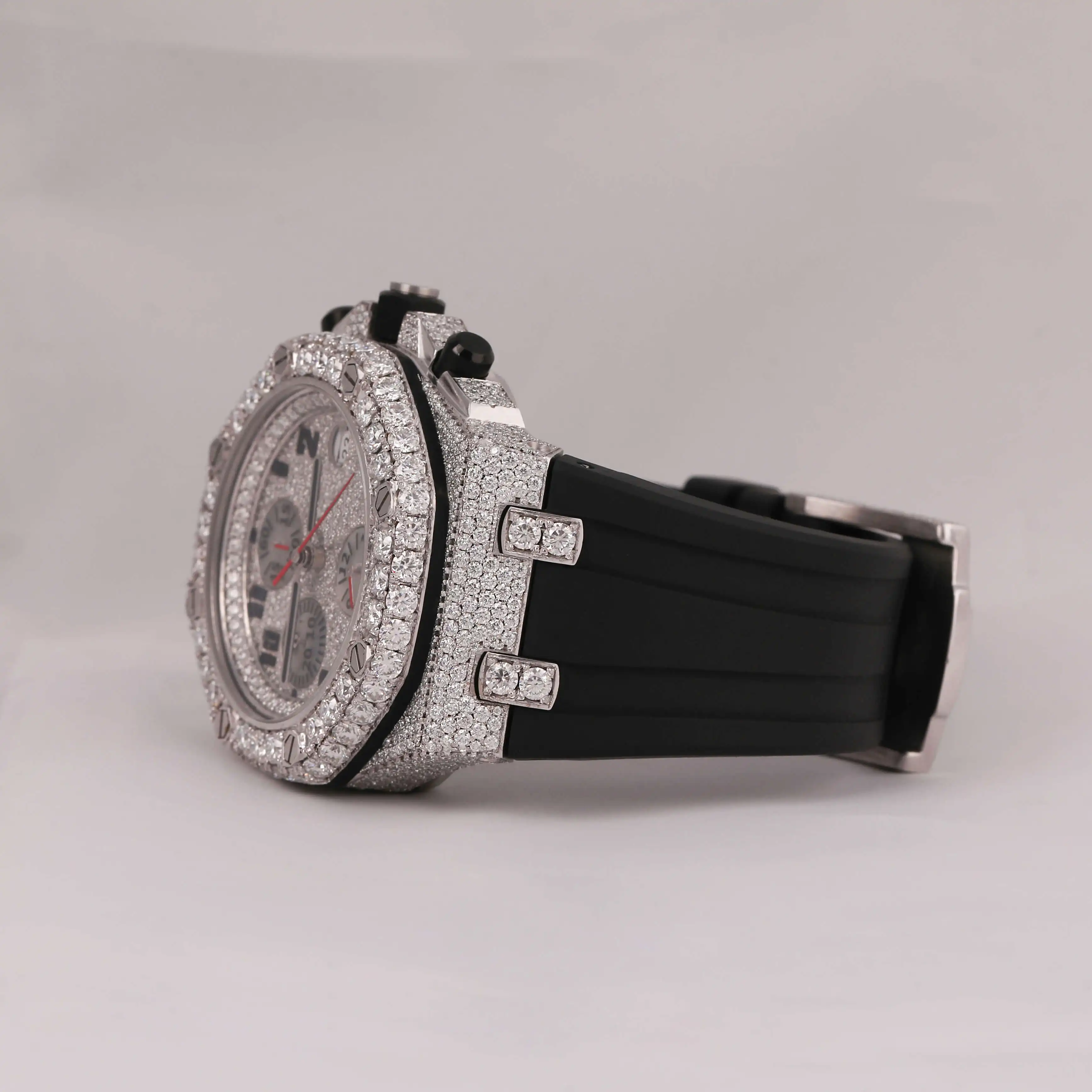 Customized Branded Iced Out High Quality Luxury Gold Silver Original Hip Hop Men Moissanite Diamond Wrist Watch