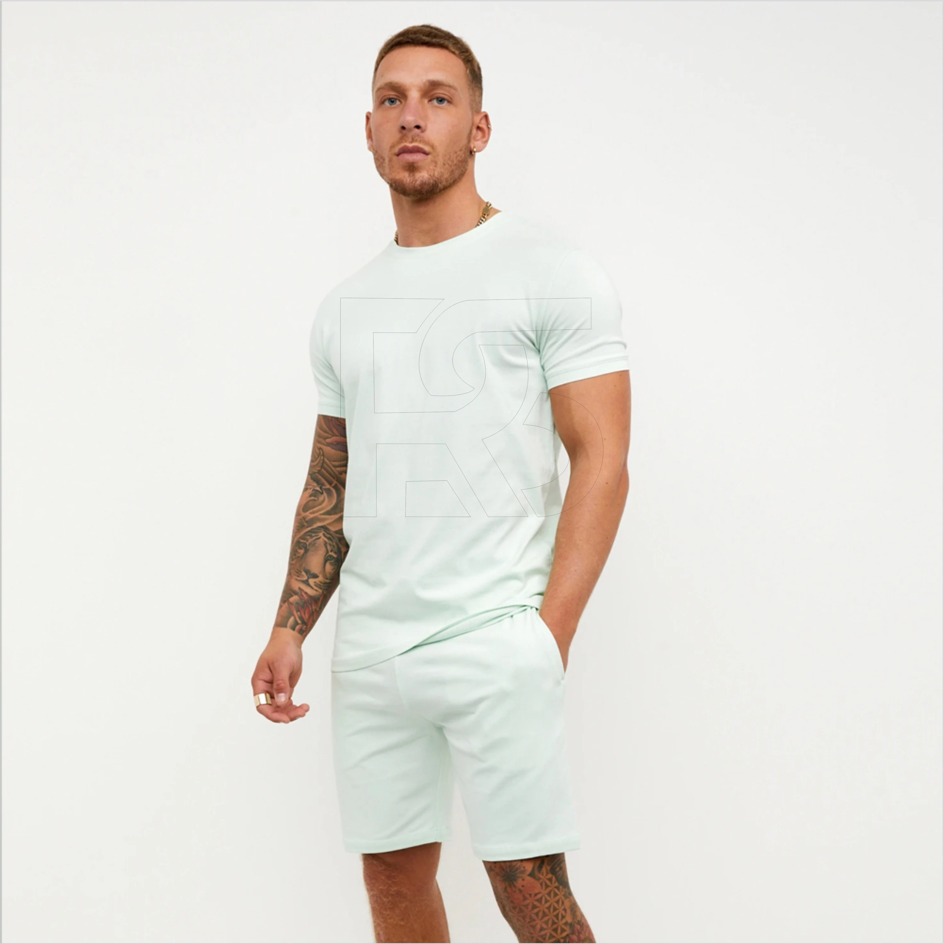 2022 summer men designer short sleeve T shirt 2 two piece short sets gallery dept two piece drawstring shorts set men