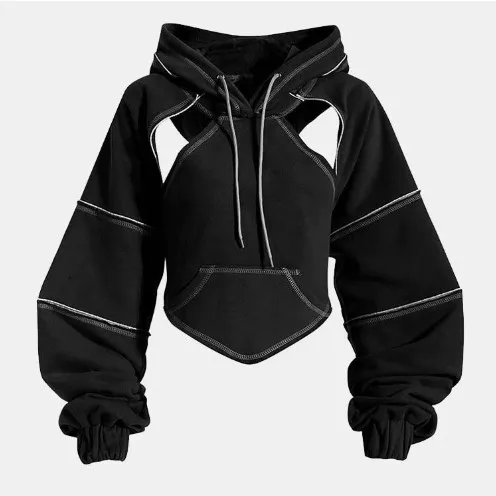 OEM, оптовая продажа, уличная одежда, Harajuku, негабаритная, частная марка, дышащая, с длинным рукавом, киберпанк, одежда для женщин, худи