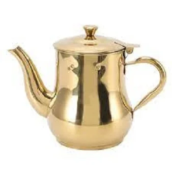 Custom Design Available brass tea pot with script etching kitchen & tabletop Coffee & Tea Sets