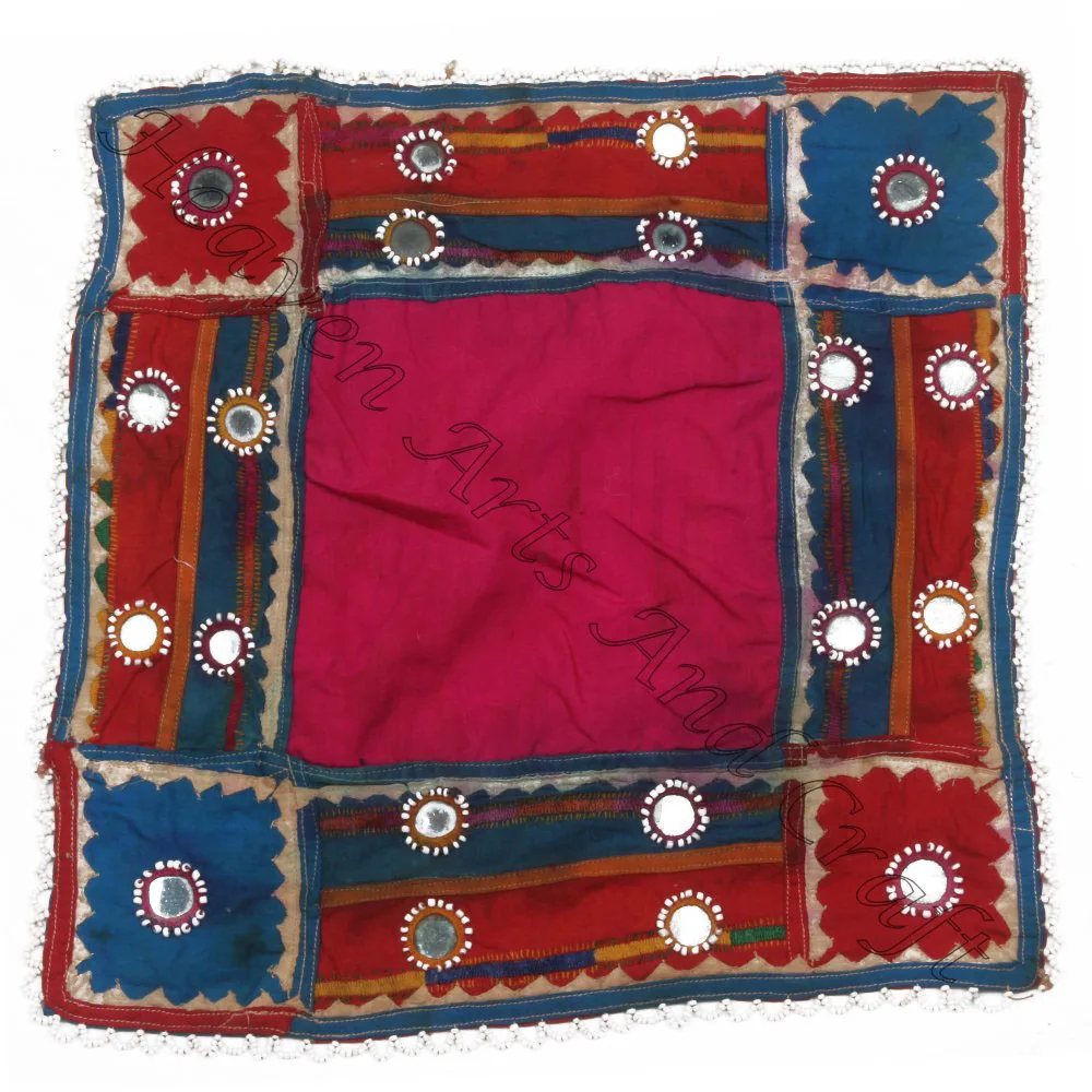 Vintage Indian Handmade Needle Multicolor Patch Kutch Rabari Embroidered Dresses Patches Yoke Boho Old Style Vintage Traditional