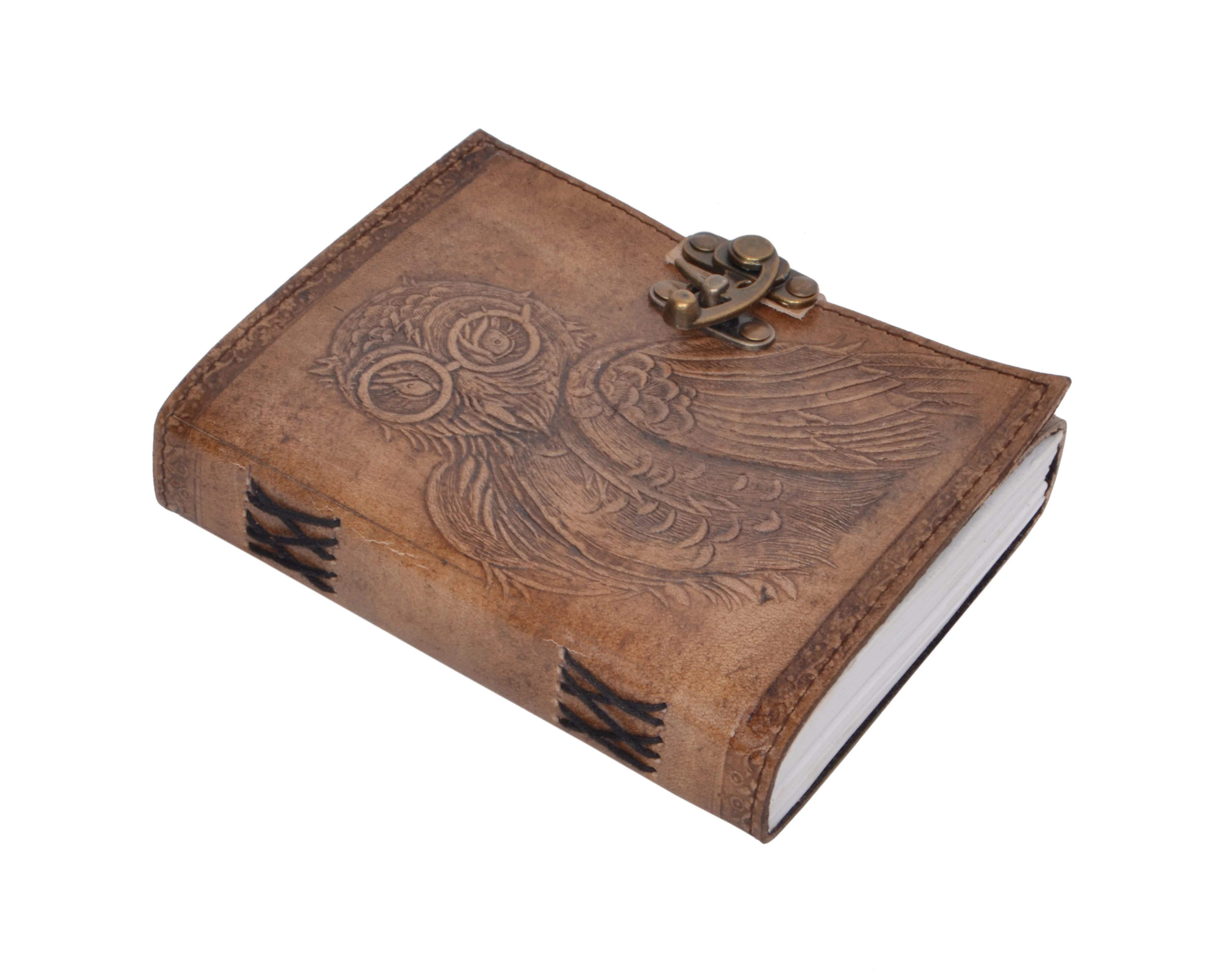 Записная книжка с тисненым принтом совы, Жесткая обложка, книга ручной работы, винтажная бумага, Пользовательский логотип, блокнот для офиса и путешествий