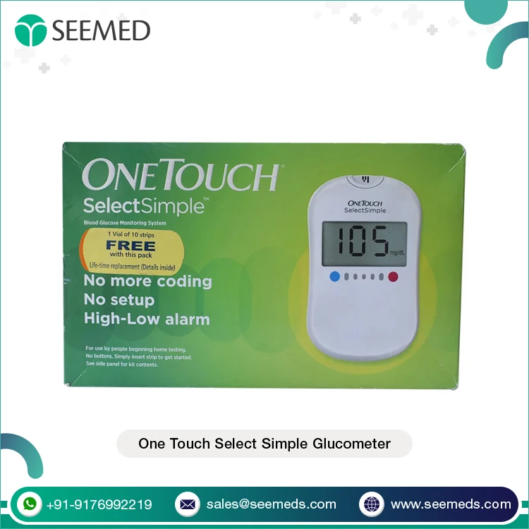 Easy to Use Color and Audio Alerts Household Medical Device High Accuracy One Touch Select Simple Glucometer