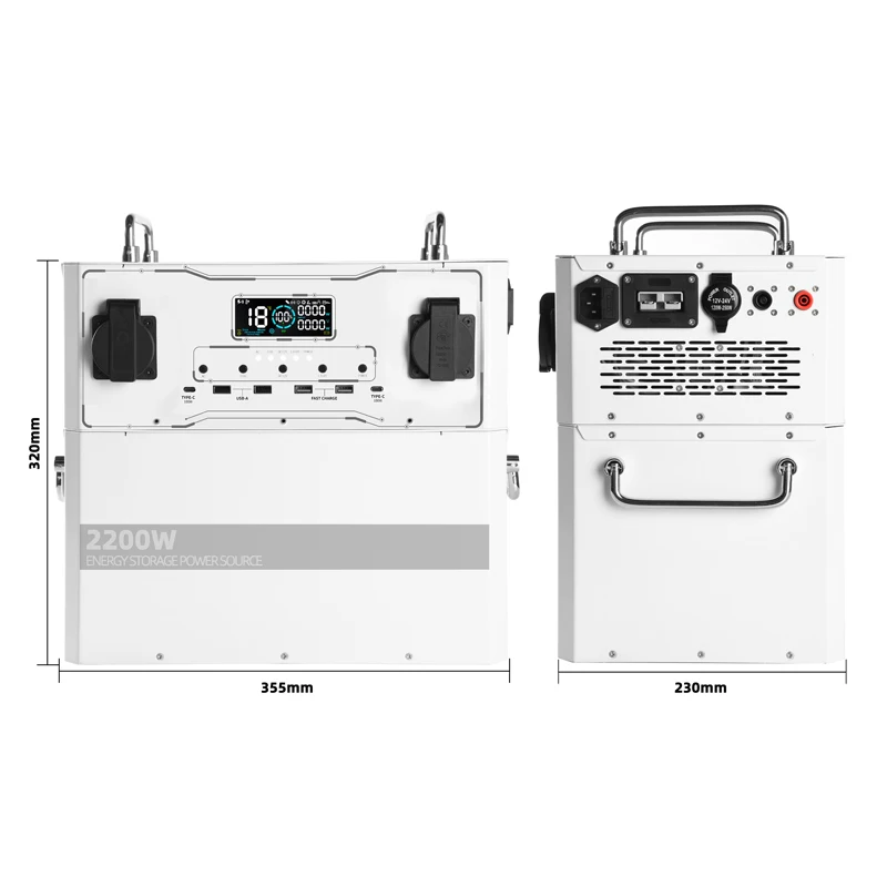 New Model 2200W Solar Power Station With Expandable Lifepo4 Battery Pack for Camping Solar Systems