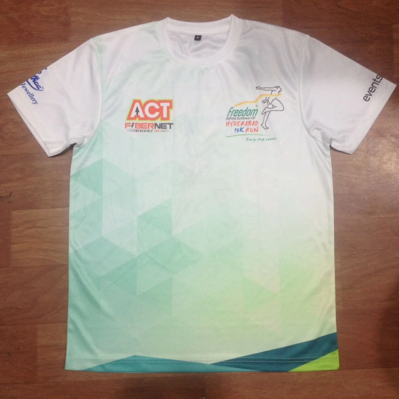 100% Polyester durable quality Cool Quick Dry single jersey sports fabric Marathon Tshirt Running T-shirt Sublimation T-shirt
