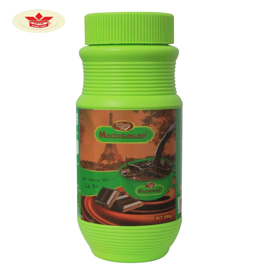 Top Wholesale Light Green Jar Best selling 06 MARIO COCOA 3 in 1 500gram/jar 65% Cocoa Vietnamese typical taste Instant Cocoa