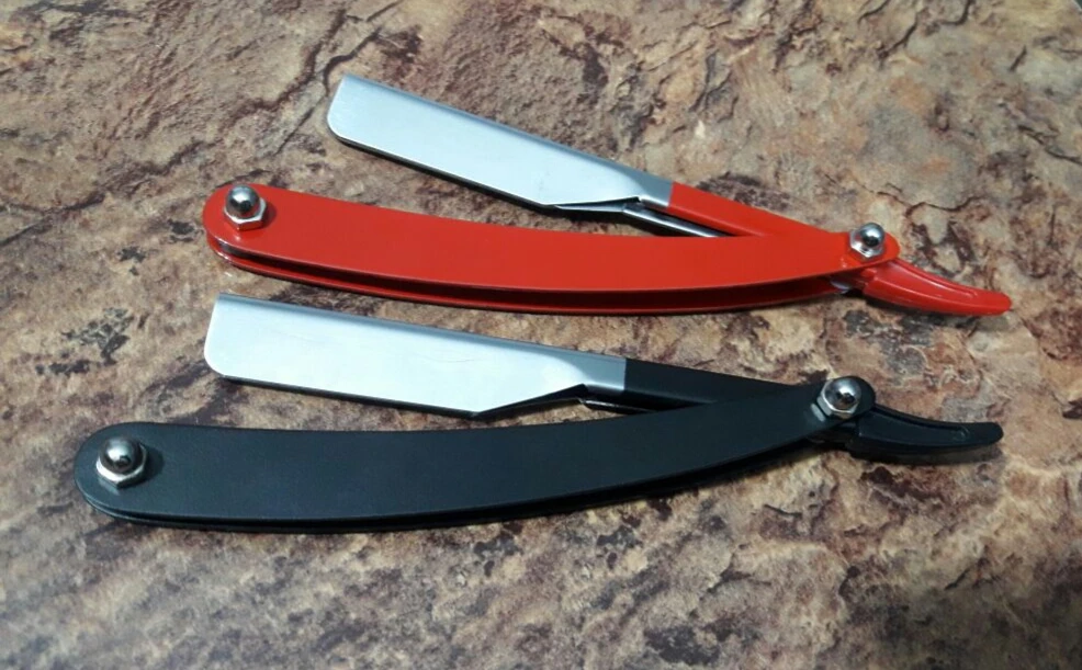 Stainless Steel Straight Edge Barber Shaving Razor Blade for Close Shaving Men Replaceable Blades