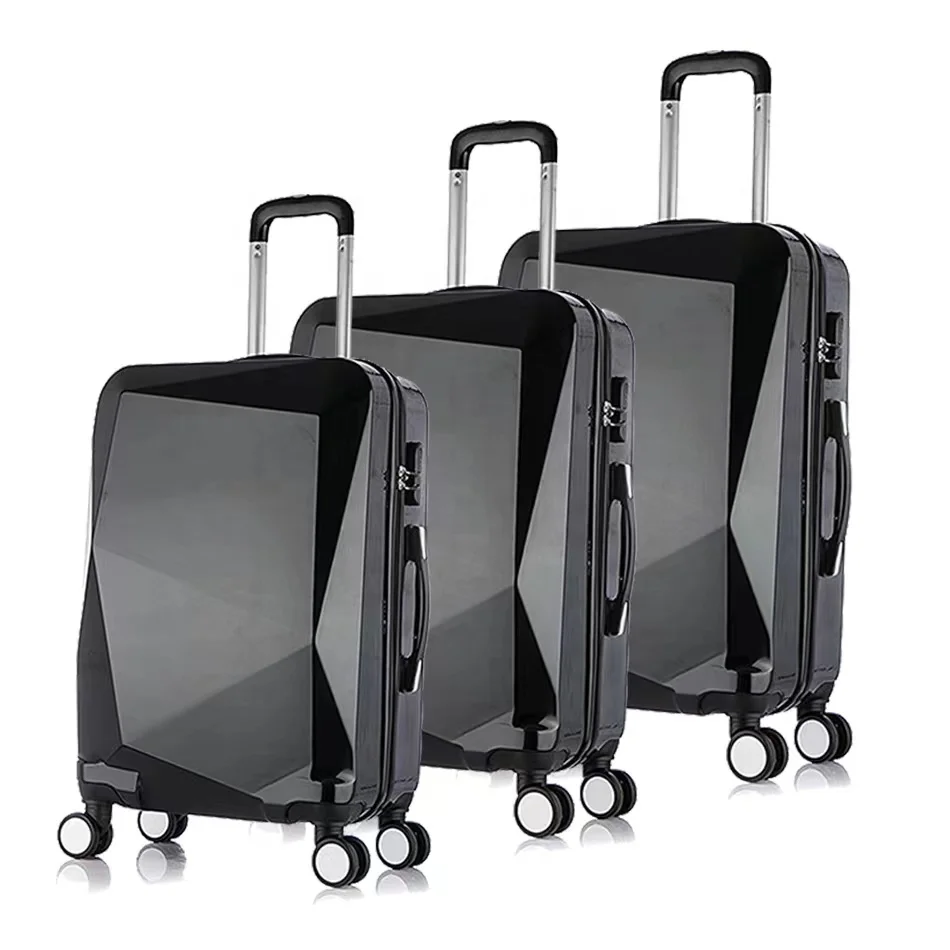 Abs zipper luggage design travel aluminum trolley case portable hard shell lightweight safety carry on suitcase