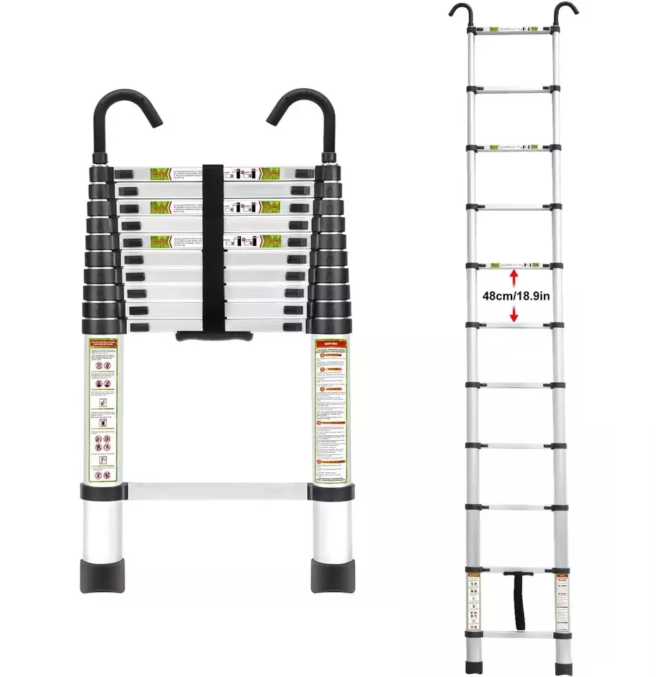 Aluminum Telescopic Articulated Extension Ladders Stair 2.6m 2.9m 3.2m 3.8m 4.1m 4.4m 5m 5.4m 5.8m