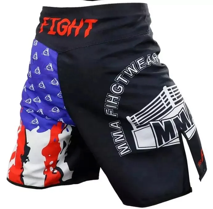 Custom Wholesale For Men With Slits Sublimation Printed No Gi Bjj Fight MMA Grappling Shorts