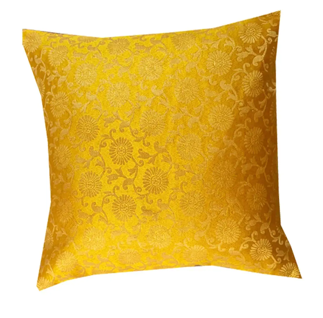 Vibrant Color Silk Cushion Covers 16x16 Inches, Embroidered Sofa Cushion Cover Decorative Throw Pillow Cushion
