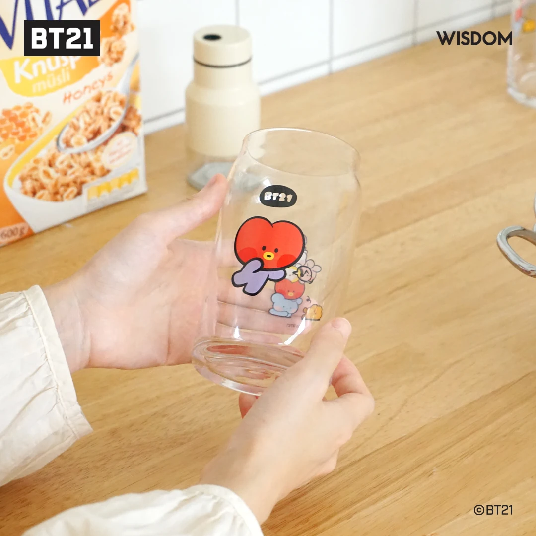 BT21 minini Glass Cup Delivery from Korea on the fastest way Best Price and Good Product High Quality and Hot Selling