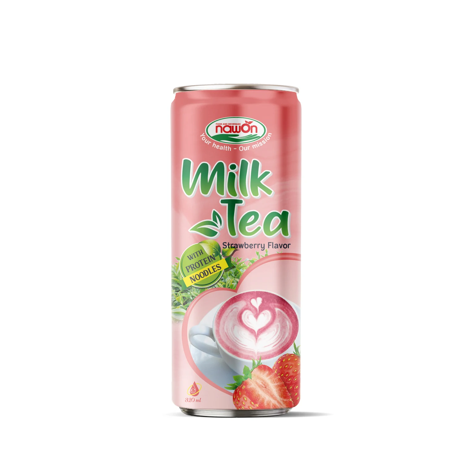250ml NAWON MILK TEA WITH PROTEIN NOODLES STRAWBERRY FLAVORS OEM ODM BEST MILK TEA SUPPLIERS WHOLESALE MILK TEA BOTTLE