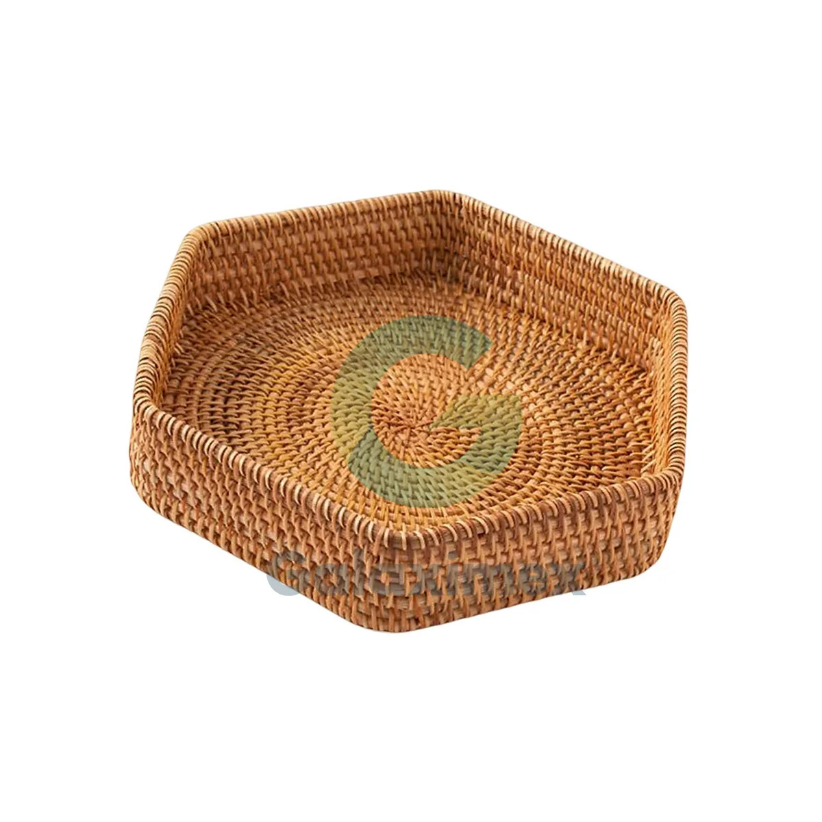 Factory Wholesale Eco-friendly Natural Rattan Wicker Basket Tray 100% Handmade Reusable Storage for Home Use Cheap Price