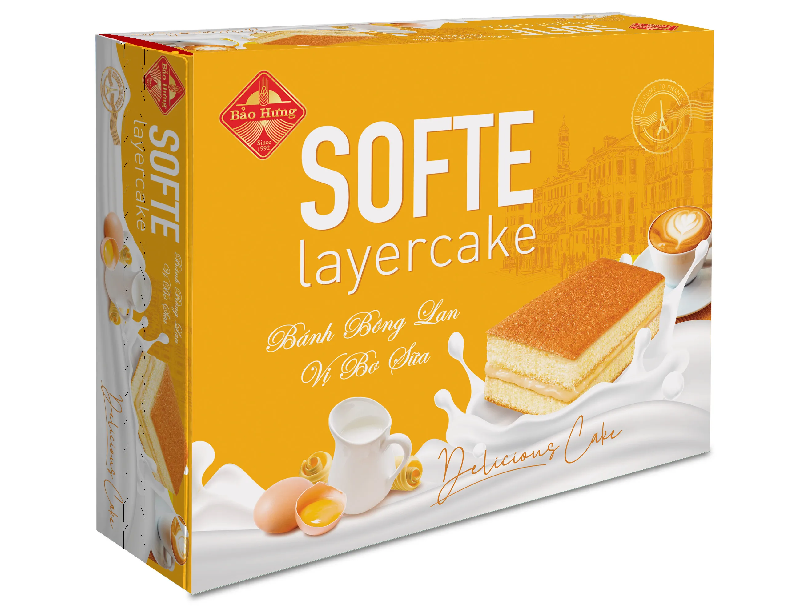 Premium Quality Hot New Product Bao Hung SOFTE Layer Cake - Milk Butter Flavor 180g Made in Vietnam