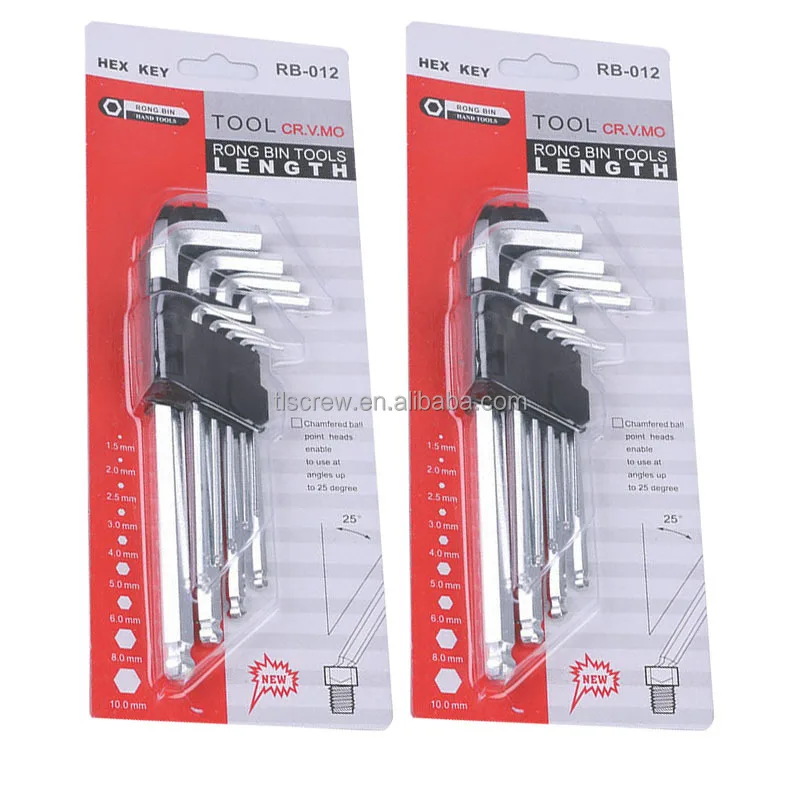 Factory price good quality L shape Flat Head Ball End Long Arm High Strength Allen Wrench Hex Key