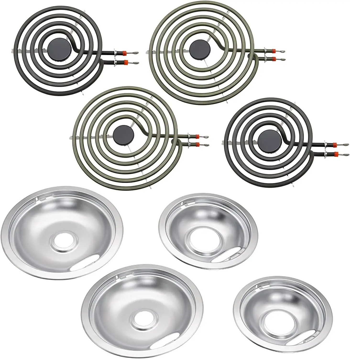 Набор капельных сковородок W10278125 W10196405 W10196406 (2 кастрюли 6 дюймов и 2 Кастрюли 8 дюймов) MP22YA электрические насадки для горелки MP15YA