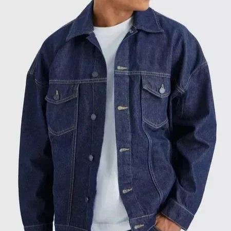 OEM Custom design fashion streetwear denim jacket high quality men bleach washed denim jeans jacket for men