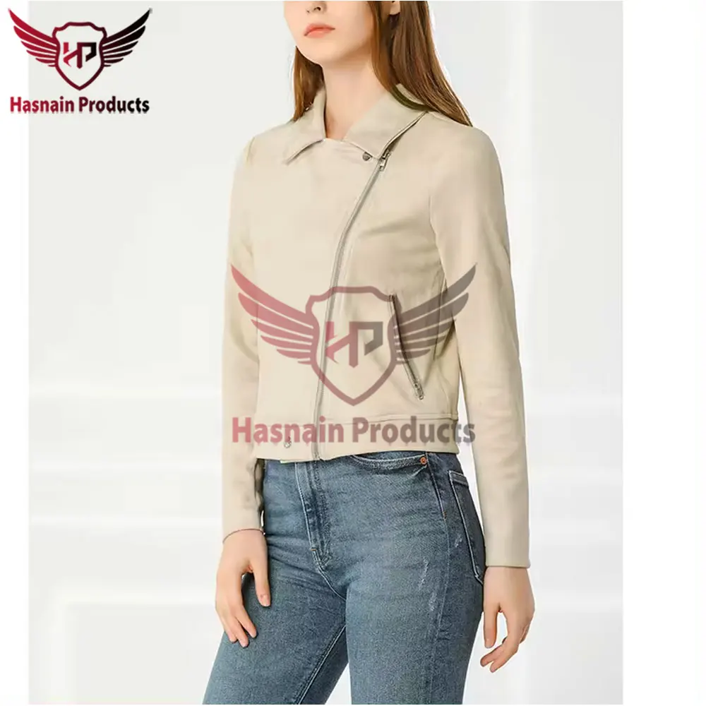 Custom OEM Design Woman Sheepskin Suede Leather Jacket for Girls - Young Fashion Winter Wear Woman leather jacket