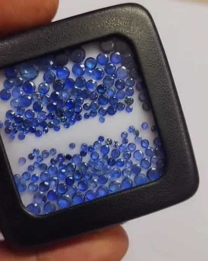 Burmese Natural Blue Sapphire 1.5mm 2mm 3mm Round facet 20 cts Iroc Sales High Quality Sapphire Loose Gemstone US$144 for all