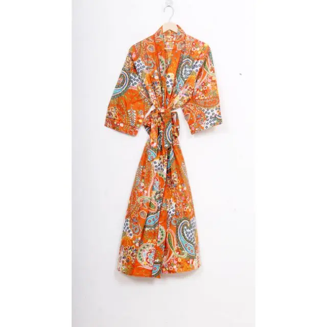 Wholesale And Manufacturer Indian 100% Cotton Free Size Robe Unisex Bath Robe Cotton Swim Wear Dressing Gown Bridesmaid Robes