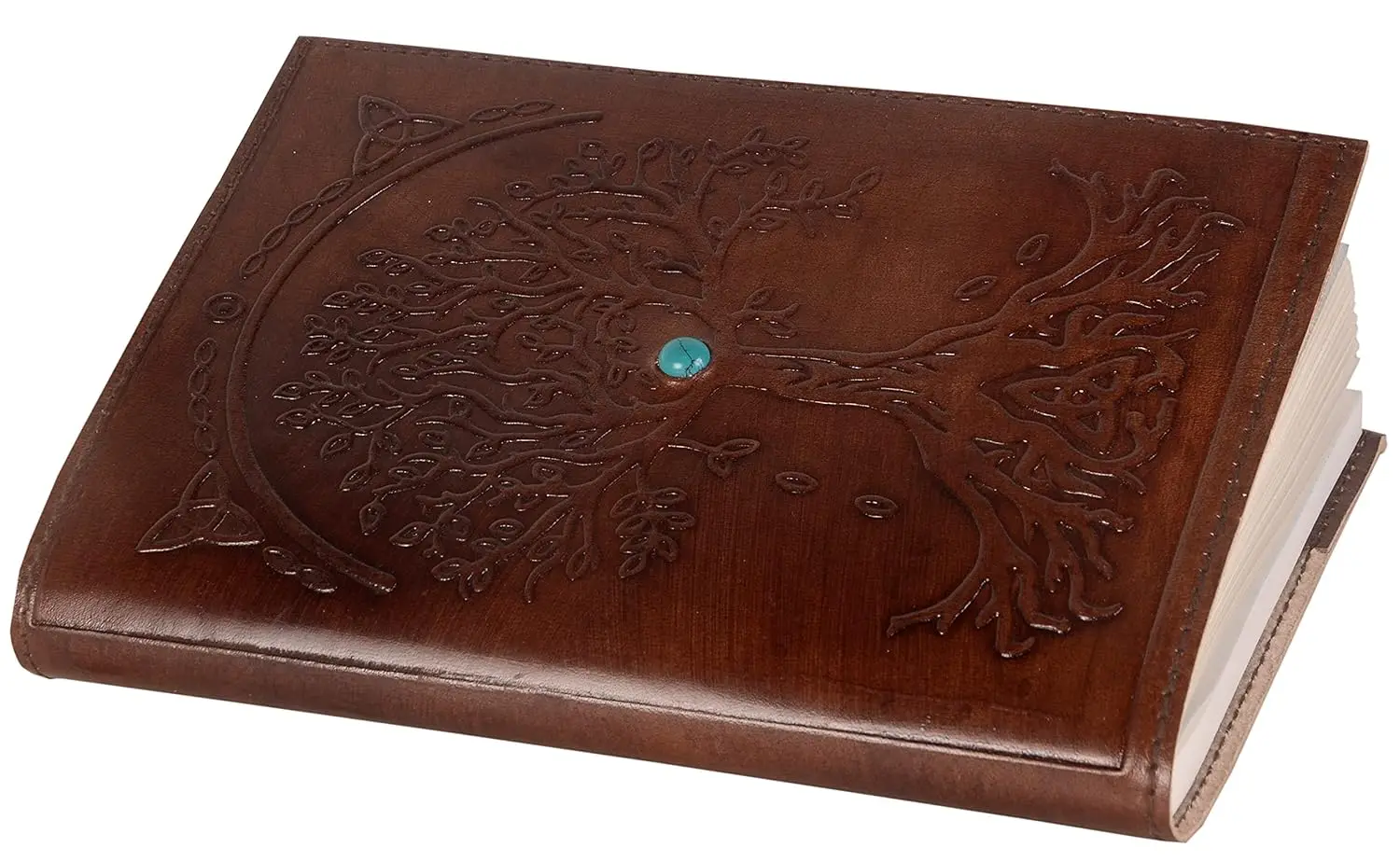 Leather Journal Writing Notebook - Antique Handmade Leather Bound Daily Notepad For Men And Women Diary Large 7 X 5Inches