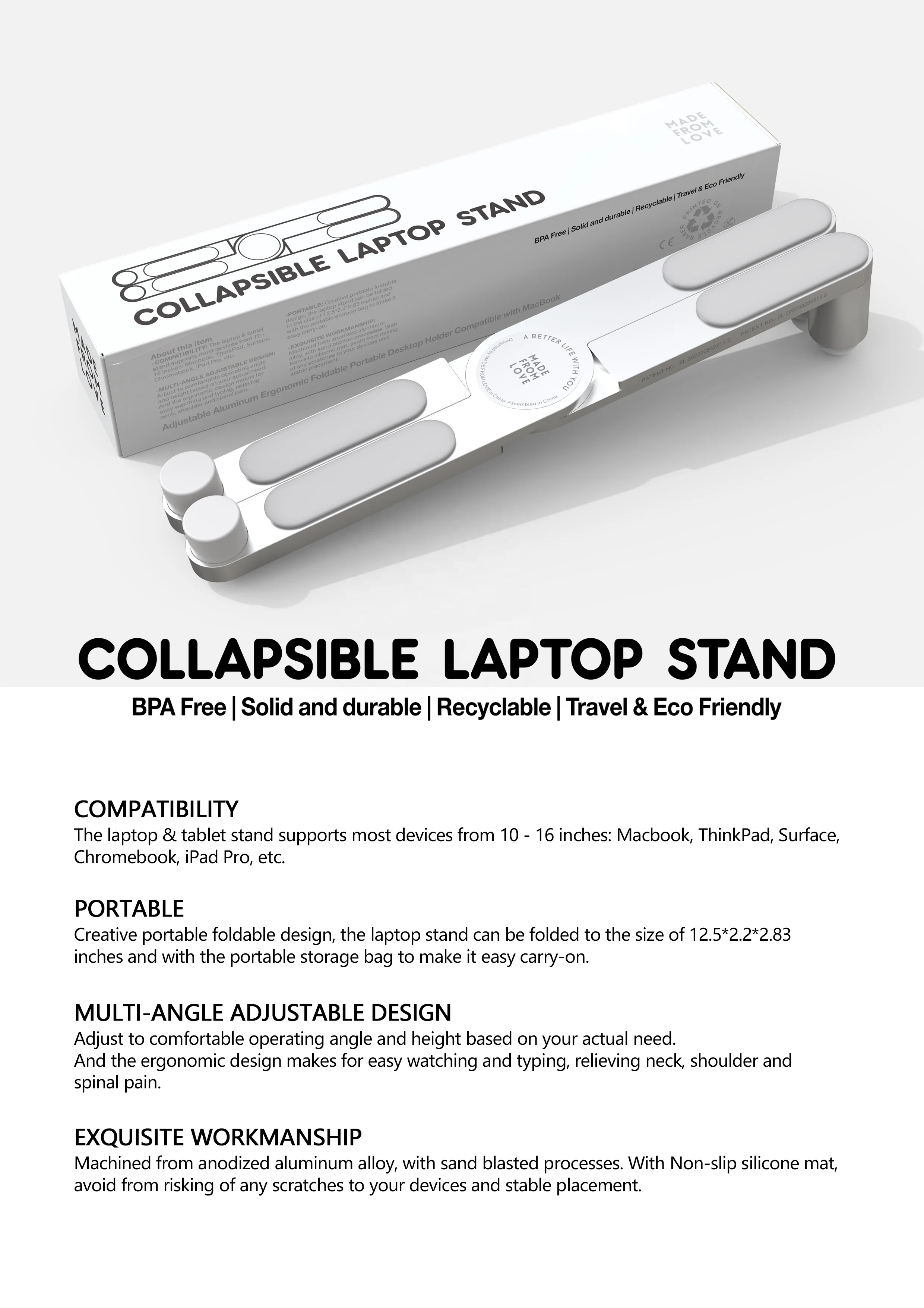 Made From Love - Quality laptop stand with a welcome price.