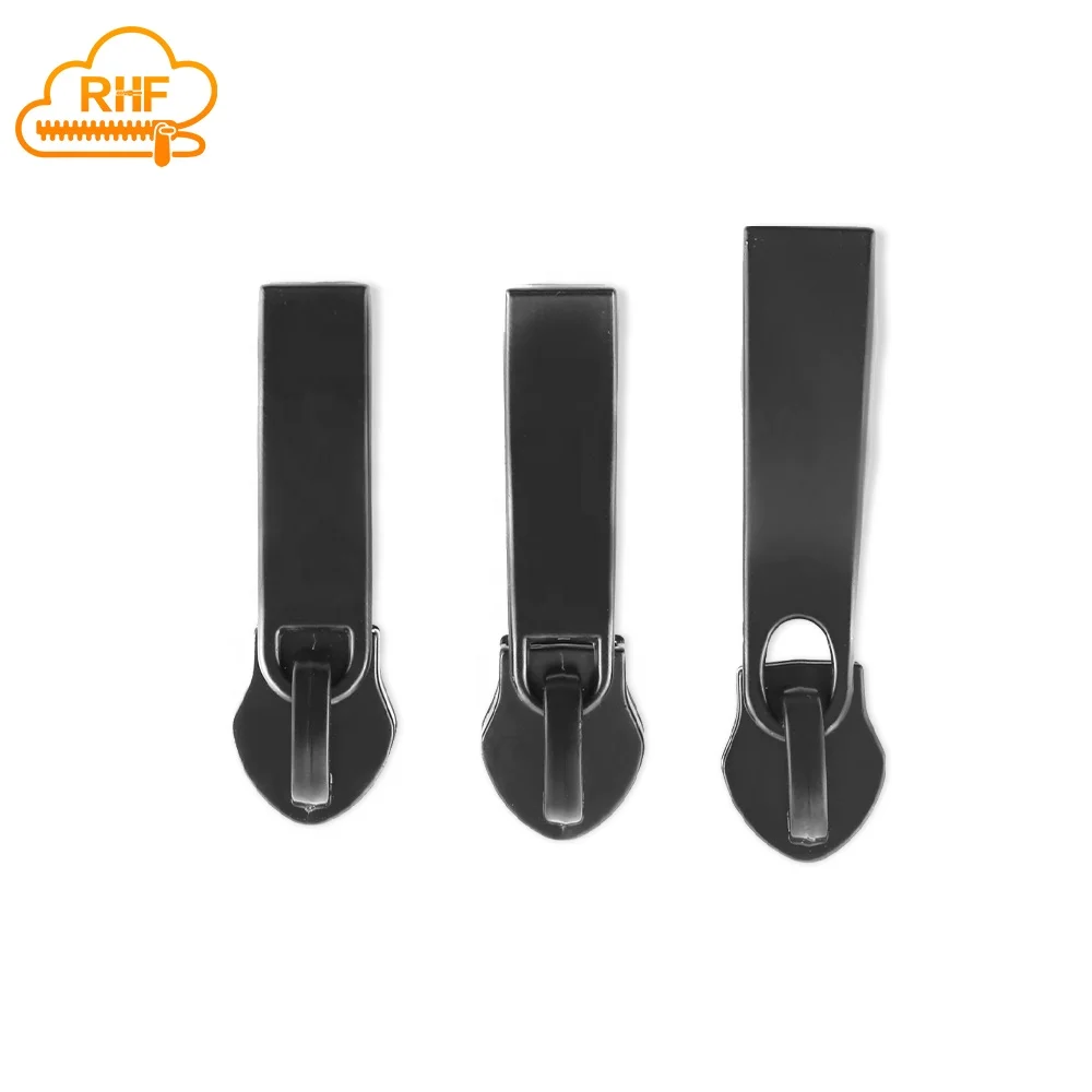 Free Sample Metal Zipper slider for School Bag #3 #5 Black heavy duty Zipper Puller