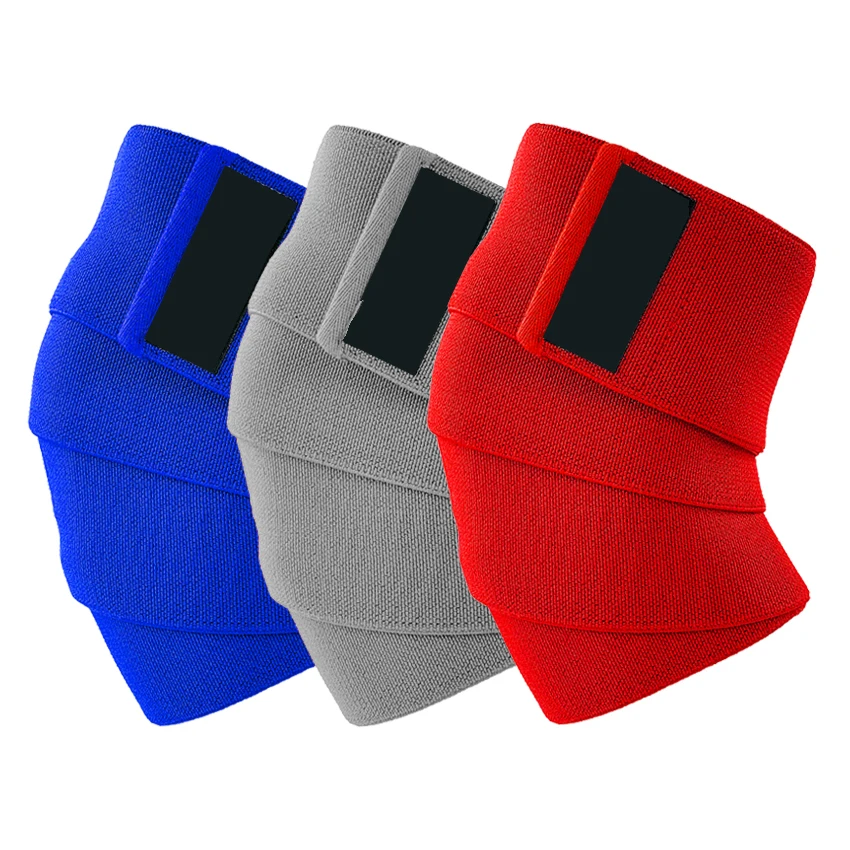 Adjustable Breathable Top Quality Cheap Price Custom Made OEM Weight Lifting Knee Wraps Fitness & Body Building