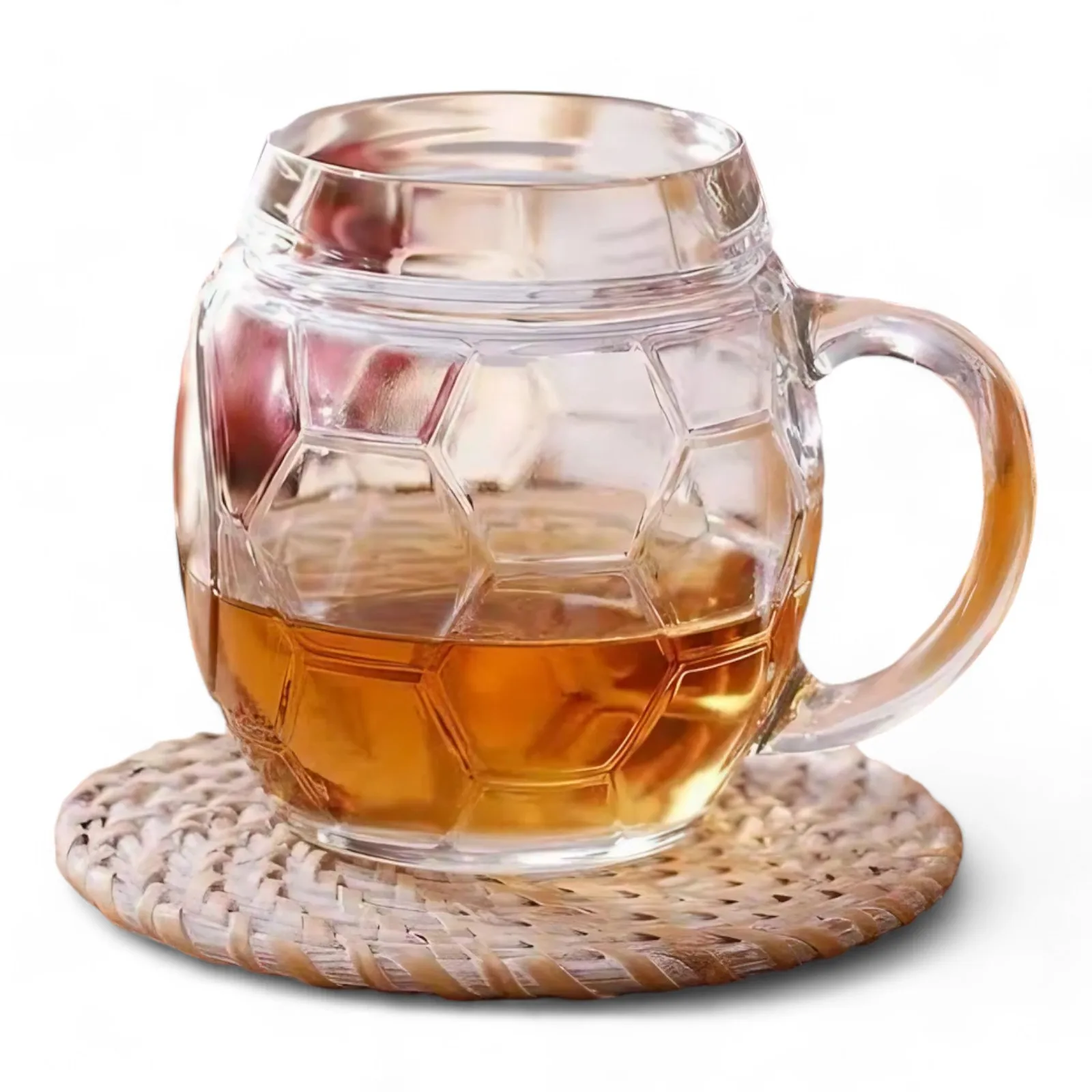 Luxury Soccer-Themed 8oz Beer Glass Mug Eco-Friendly Transparent Steins Classic Sport Style