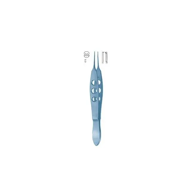 Bonn Manual Ophthalmic Surgery Corneal Forceps Micro Forceps with 1x2 Teeth Stainless Steel and Plastic Clamp