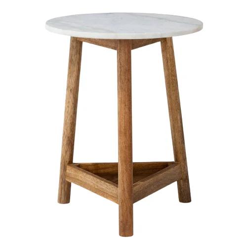 White Marble Top Wooden Base Center Table Natural Pure White Coffee table With Creative Wooden Base Sell At Reasonable Price