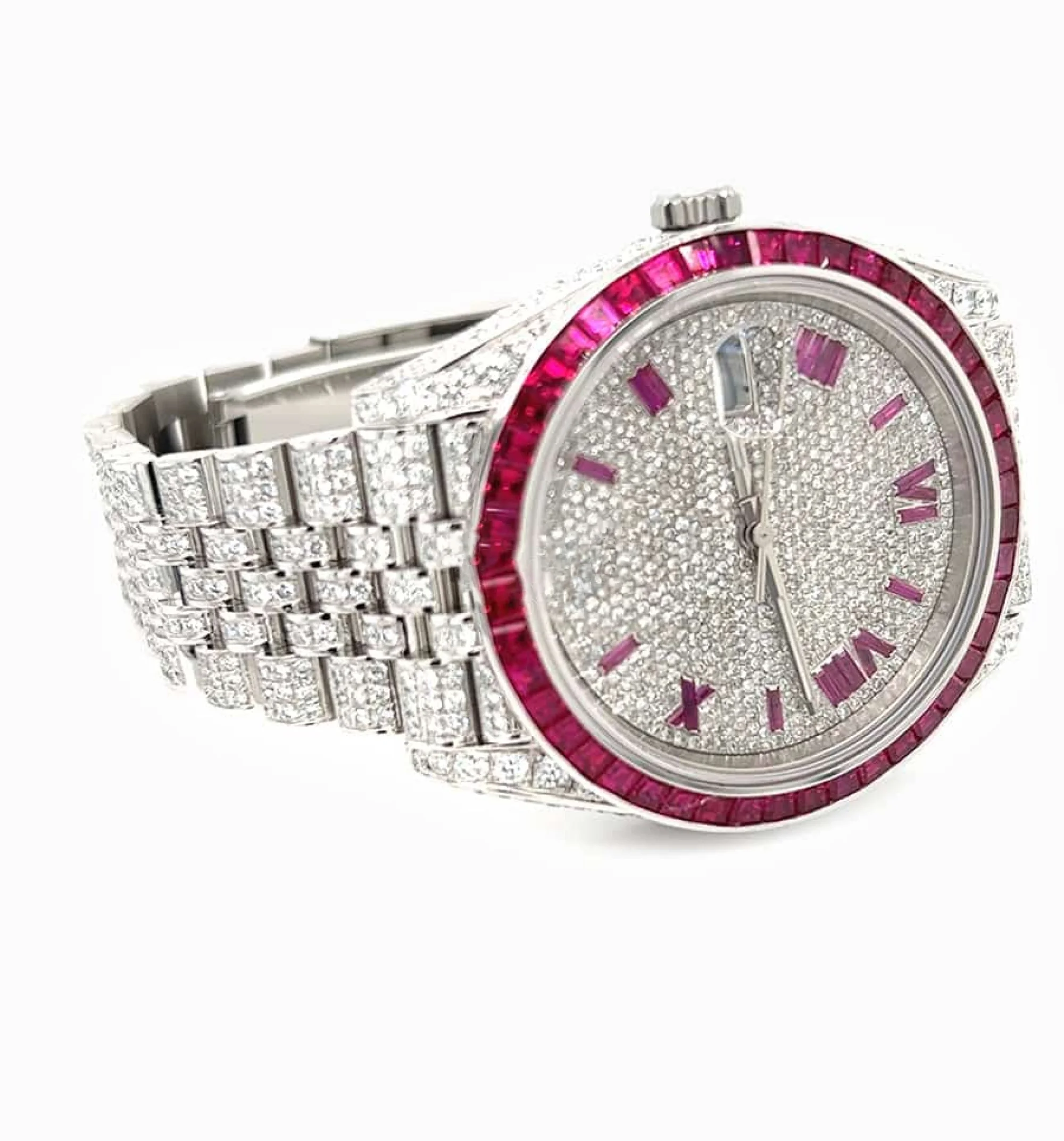 Trendy chronograph moissanite diamonds watch for men flawless vvs clarity stainless steel mens stylish new arrival accessories
