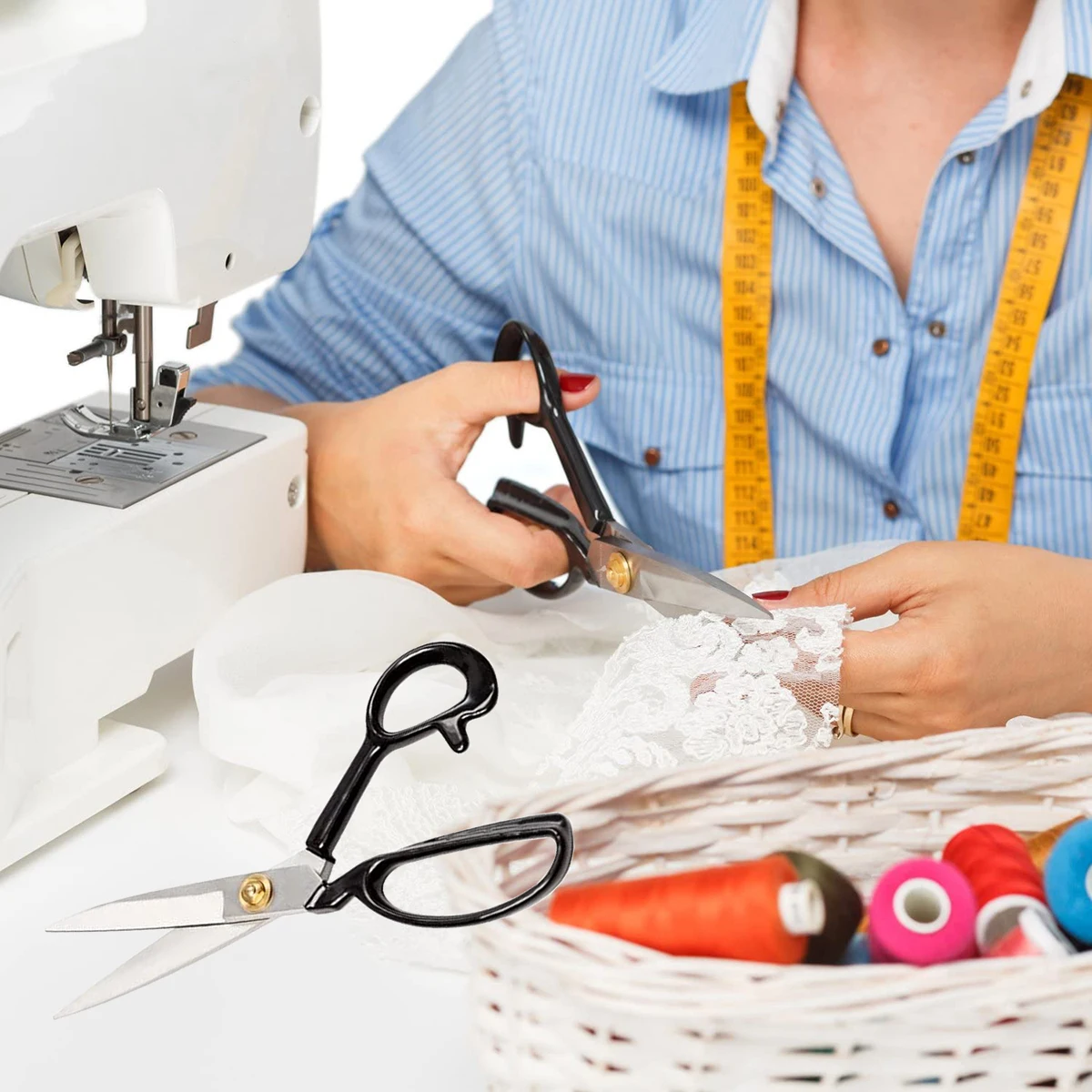 Dressmaking Scissors 10 Inch Stainless Steel Sharp Shears For cutting Fabric Clothes, Leather, Sewing & Tailoring