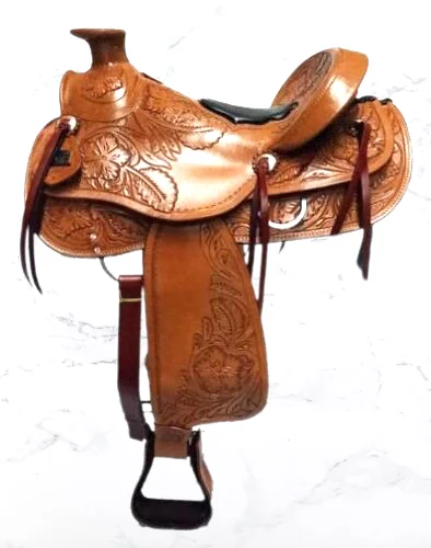 Седло из натуральной кожи с черным мягким сиденьем