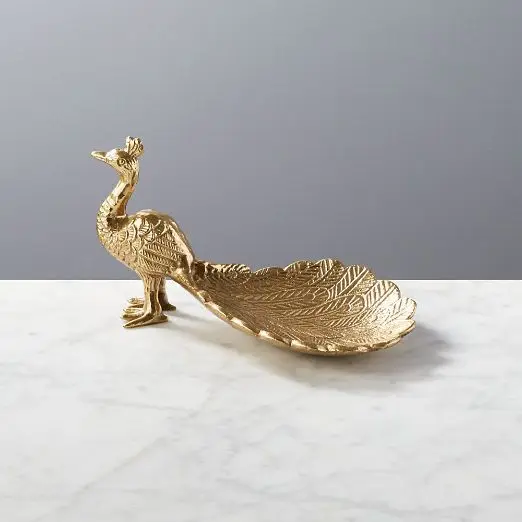 Aluminum Casted peacock Tail Bowl For Servings Candies , Chocolates And Other Dishes In Home And Restaurants Decor