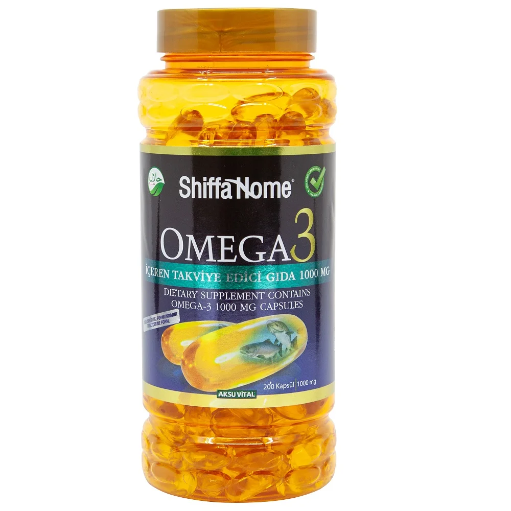 Aksuvital Omega 3 1000mg 200 Softgel Best Quality Natural Healthcare Supplements Fish Oil for Adults Turkey Herbal Supplements