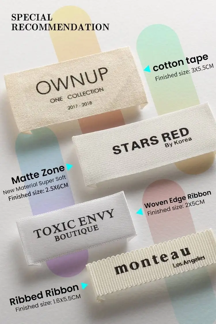 Luxury Woven Neck Custom Woven Printing Label Custom Labels For Logo Woven Label For Clothing Brand Clothes Hot Selling