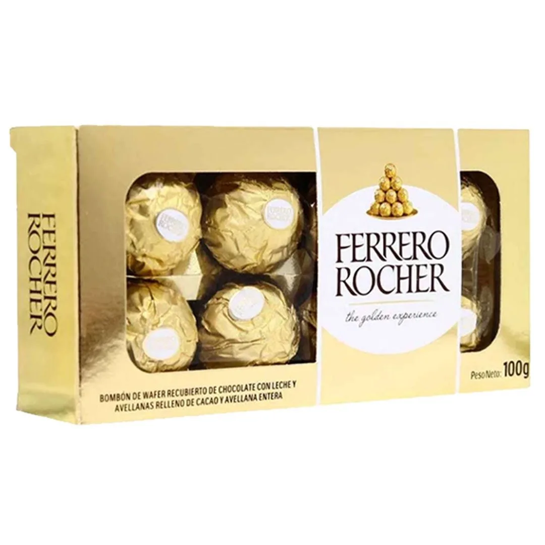 Ferrero Rocher 24 Pieces Boxed Chocolates 300G Ferrero Roche New Products Gold Foil Packaging Crispy Compound Chocolate Ball Hot