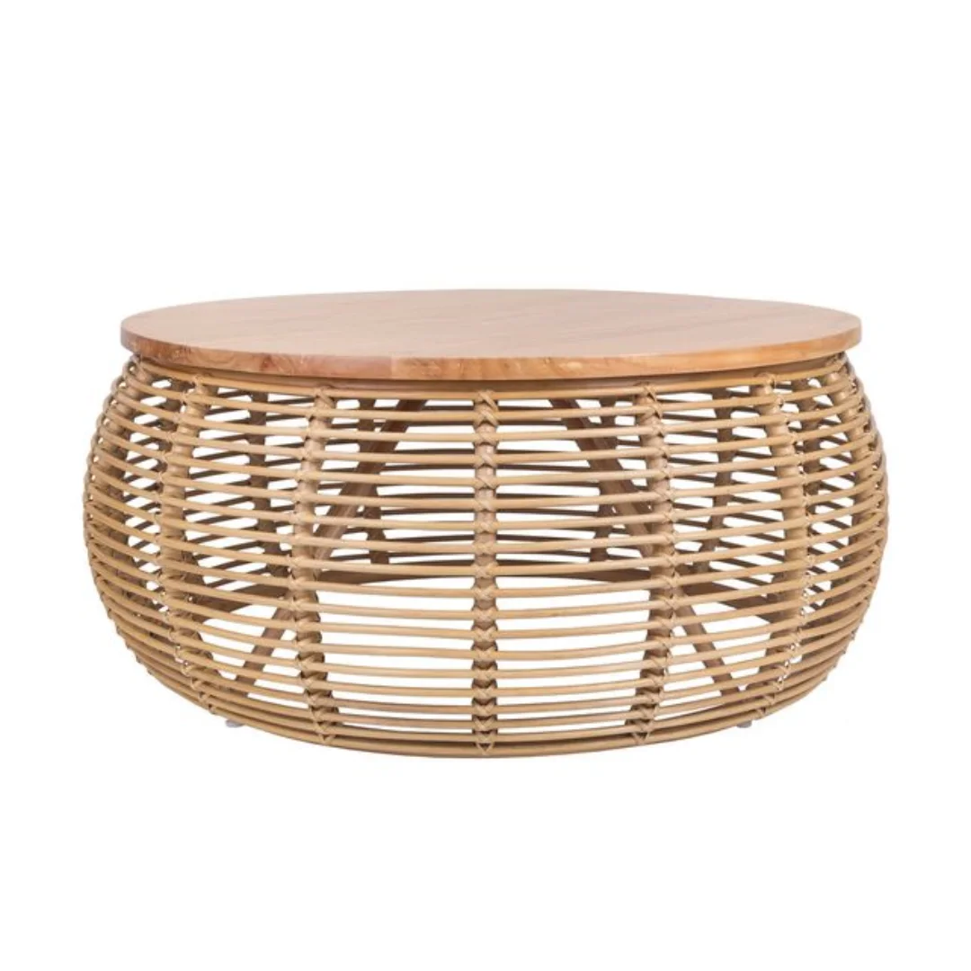Rattan Wicker Coffee Tables Living Room Solid Wood Round Coffee Rattan / Wicker Coffee Tables Wood Furniture from Vietnam