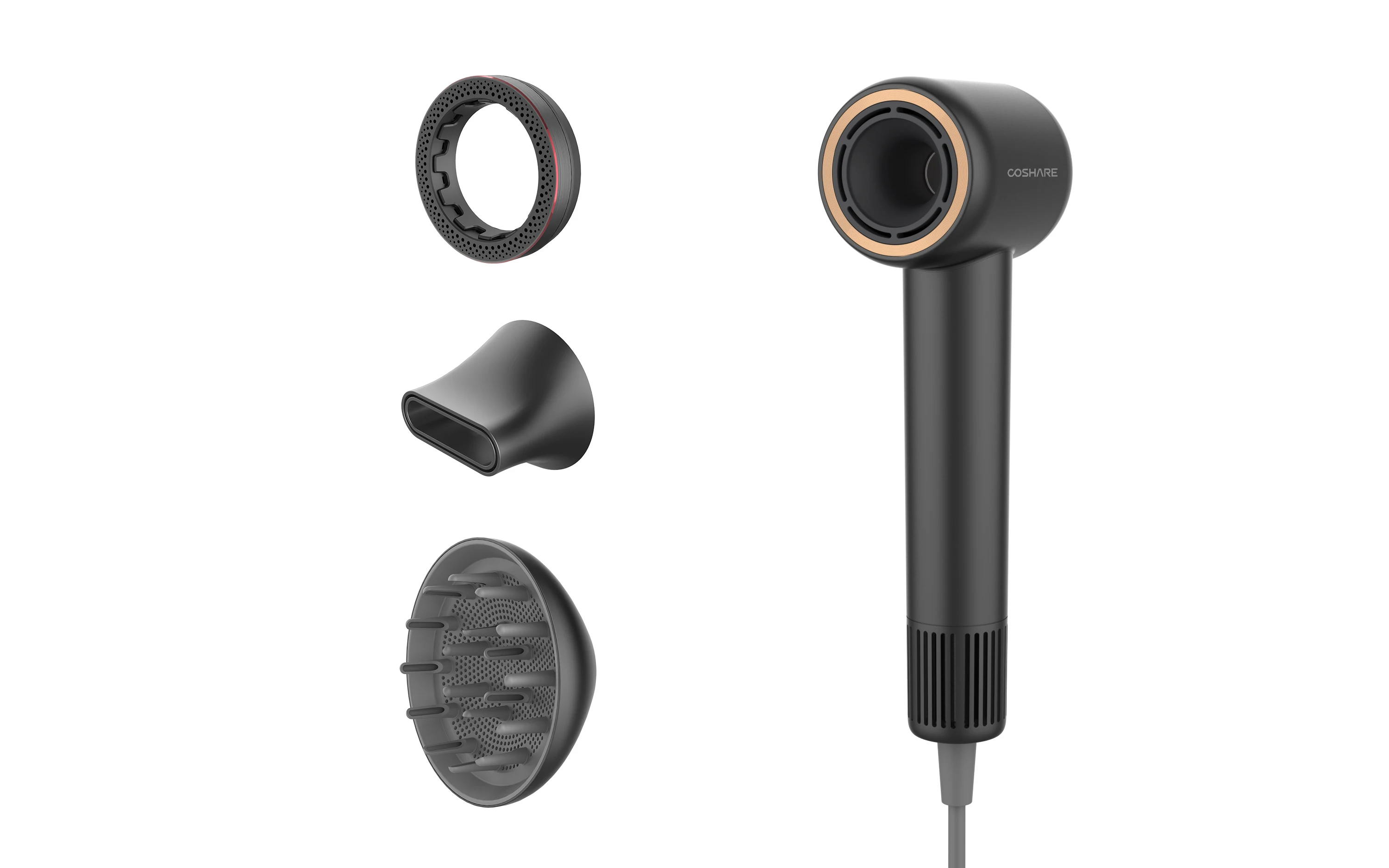 COSHARE High speed hair dryer 110000 RPM Brushless Motor 500 million negative ions care Hair with the Ultra Low Noise hair dryer