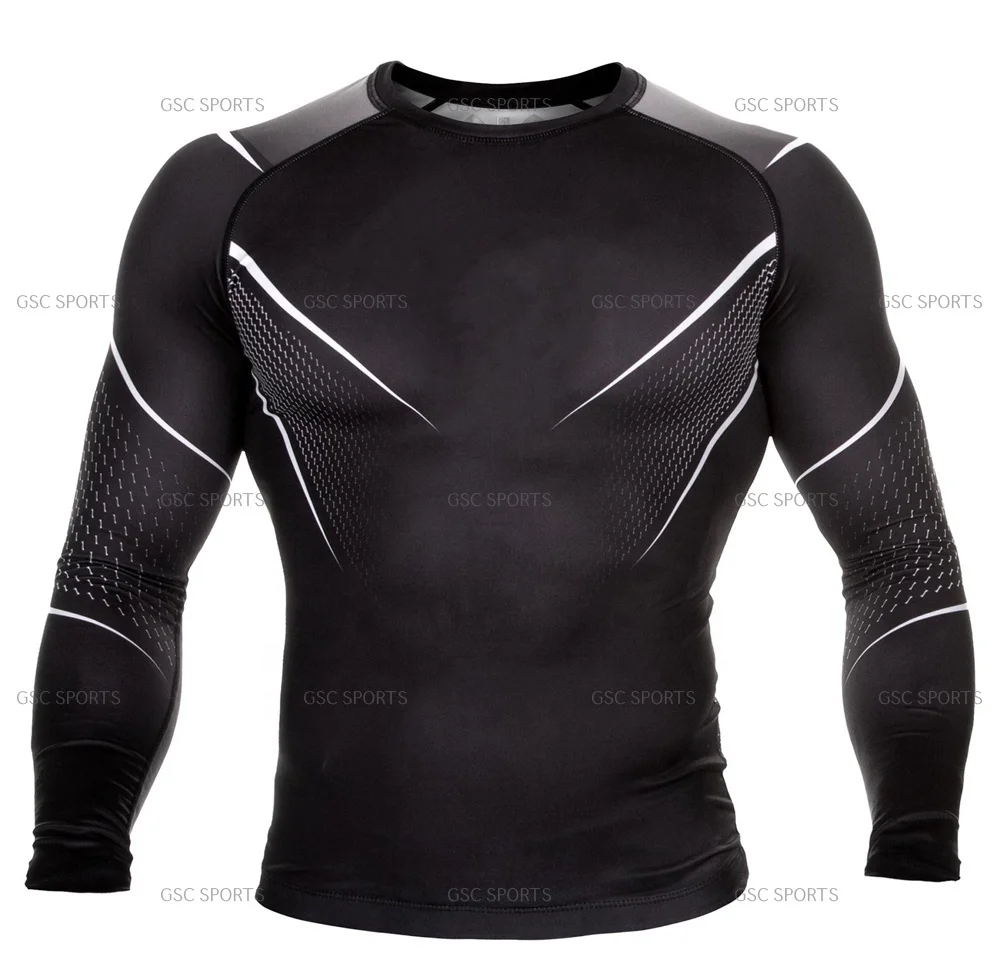 Специально разработанный компрессионный rashguard BJJ Rashguard бойцов мужской тяжелый дизайн Топ гвардии MMA базовый слой топы