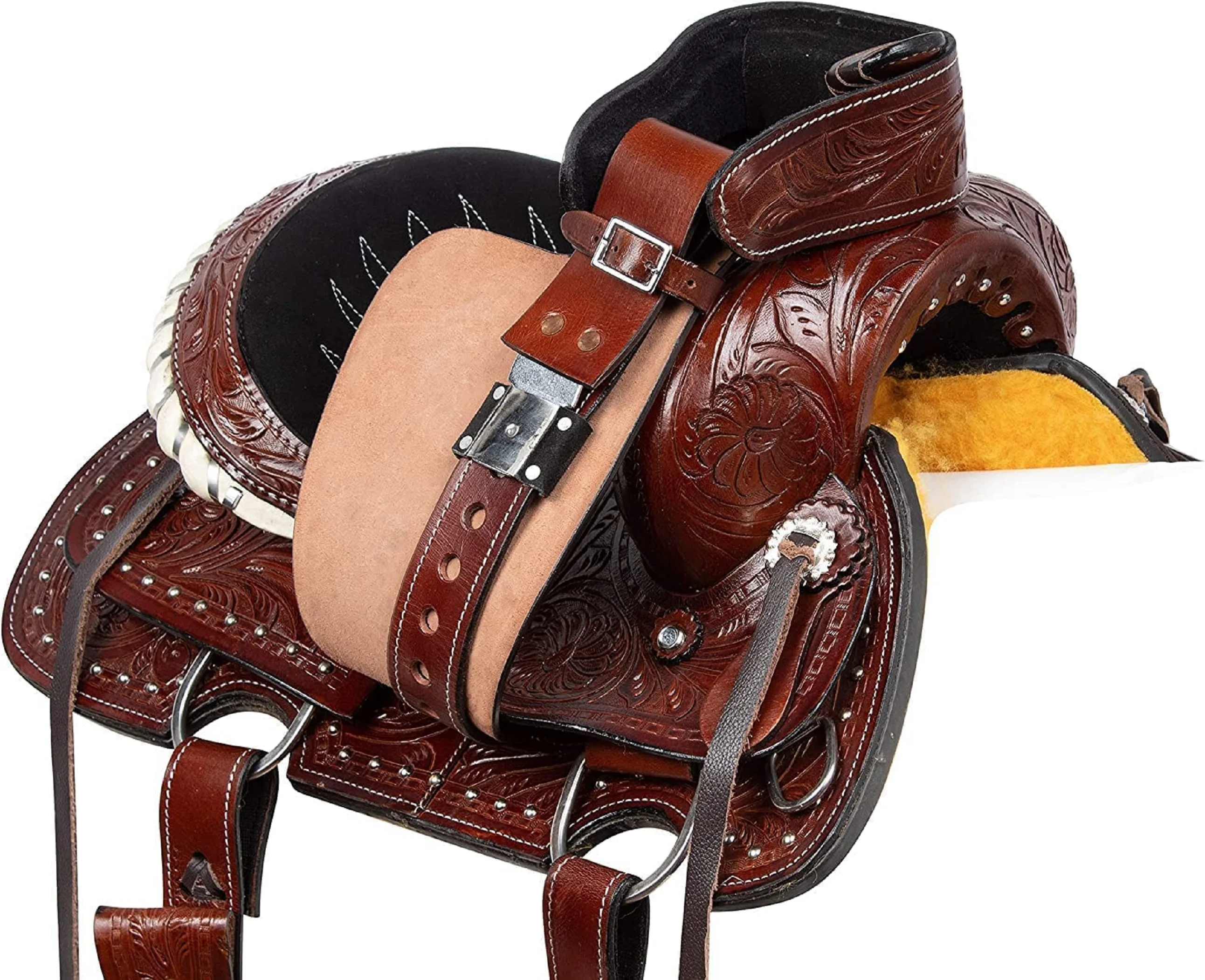 Premium Quality Western leather Horse Saddle With Matching Horse Tack Set Genuine Leather Barrel Saddle English Racing Saddle