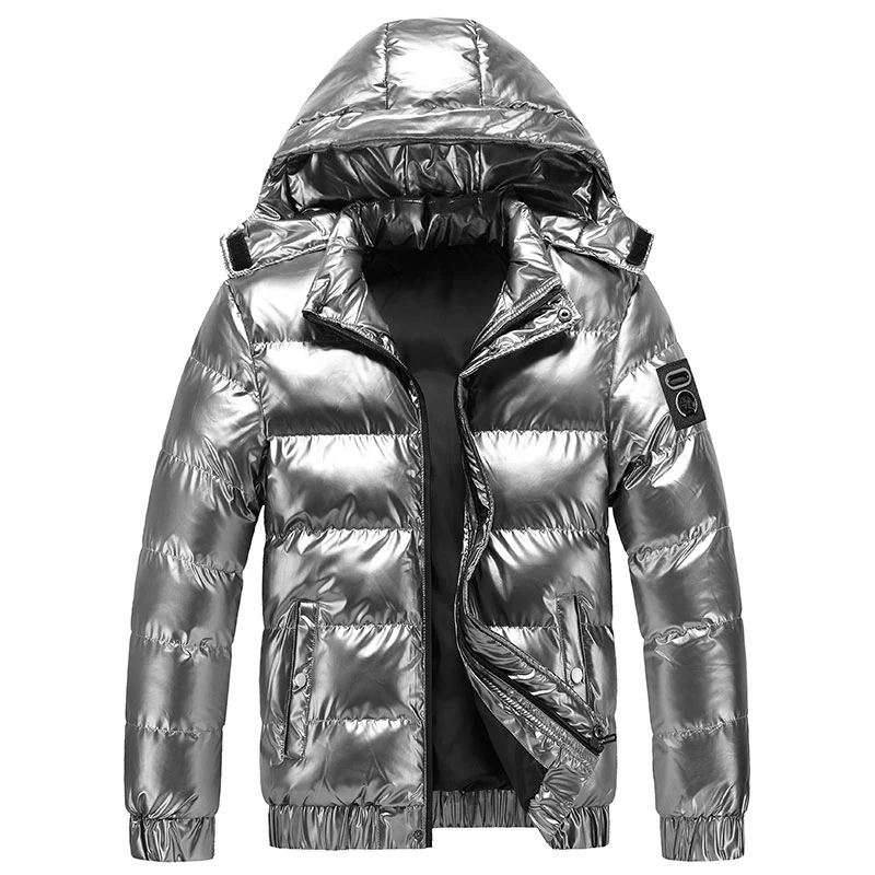 Wholesale Warm Thicken Full Zip up Water Proof Puff Jacket Warm Winter Plain Quilted Hooded Padded Outwear Men Zip up  All Sizes