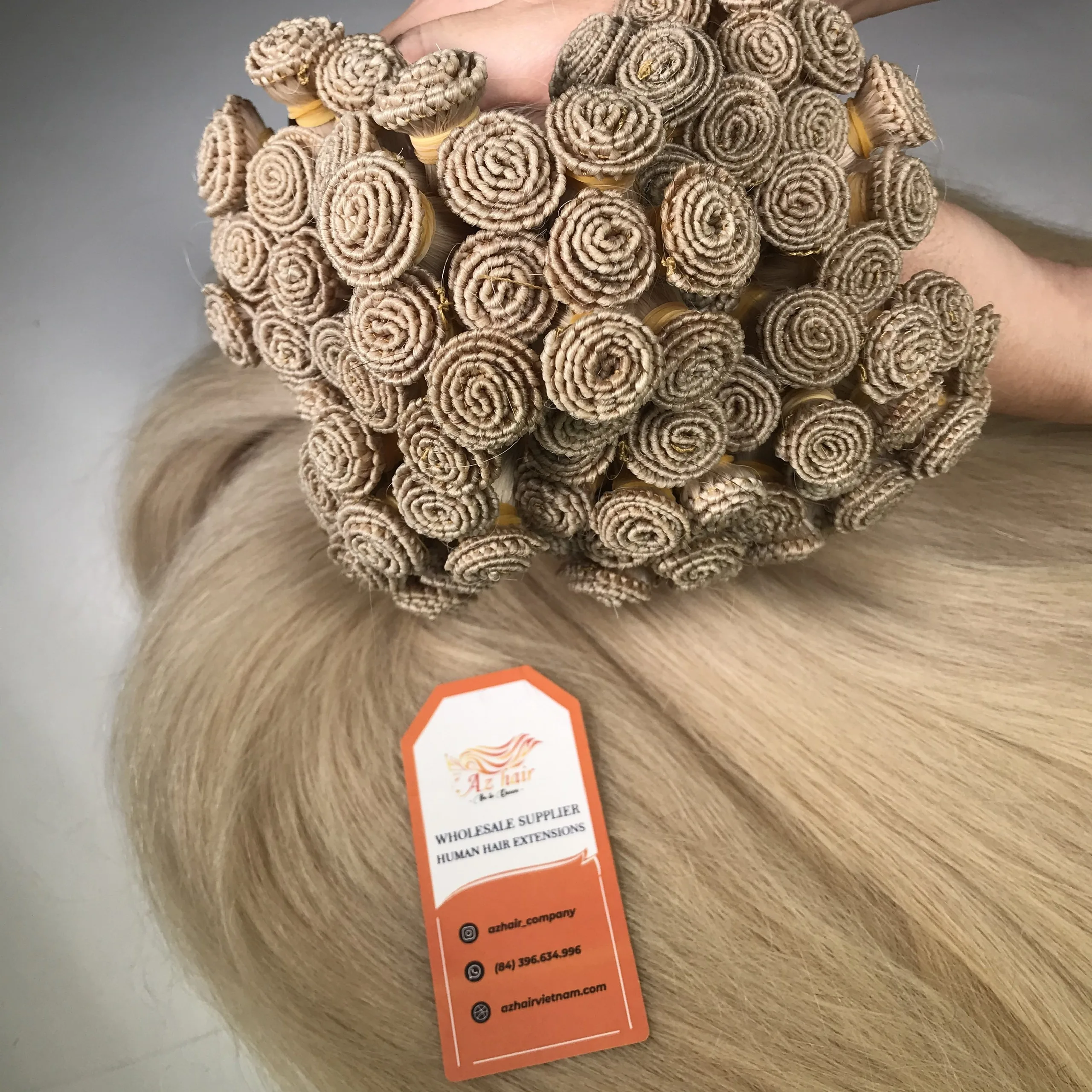 Vietnamese Raw Hair Hand-tied Weft 100% Human Hair Extensions  Virgin Hair Bundles Unprocessed