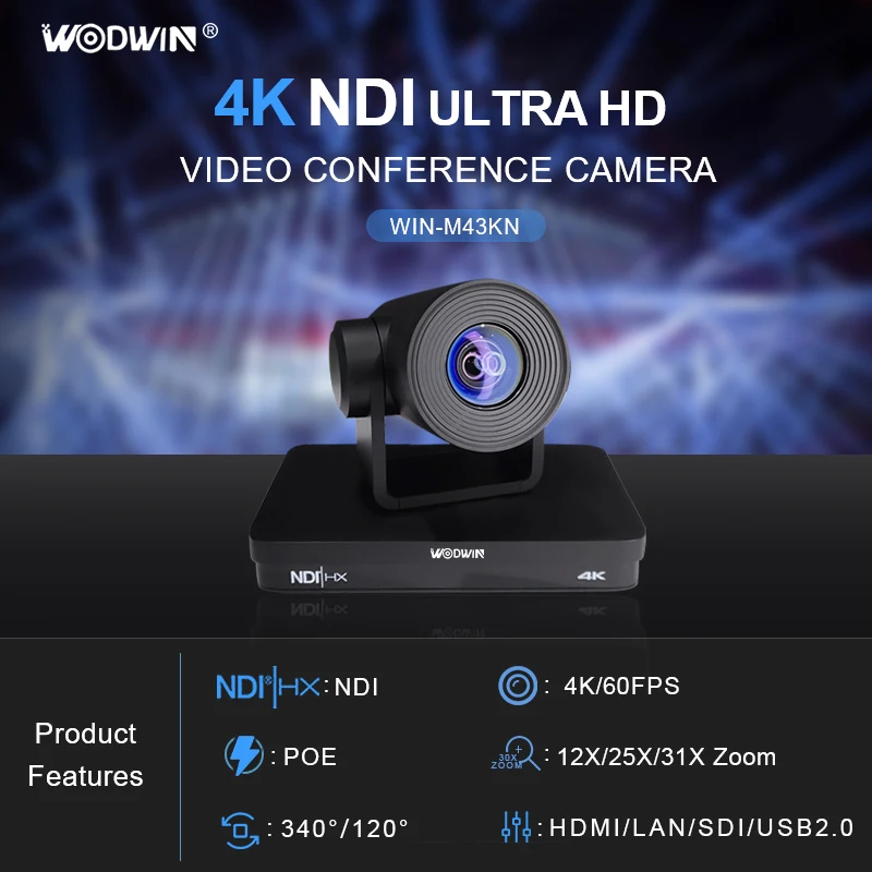 USB SDI 12X 25X Optical Zoom Ultra HD Live Streaming Camera Broadcast 4K PTZ NDI Camera 30X Zoom