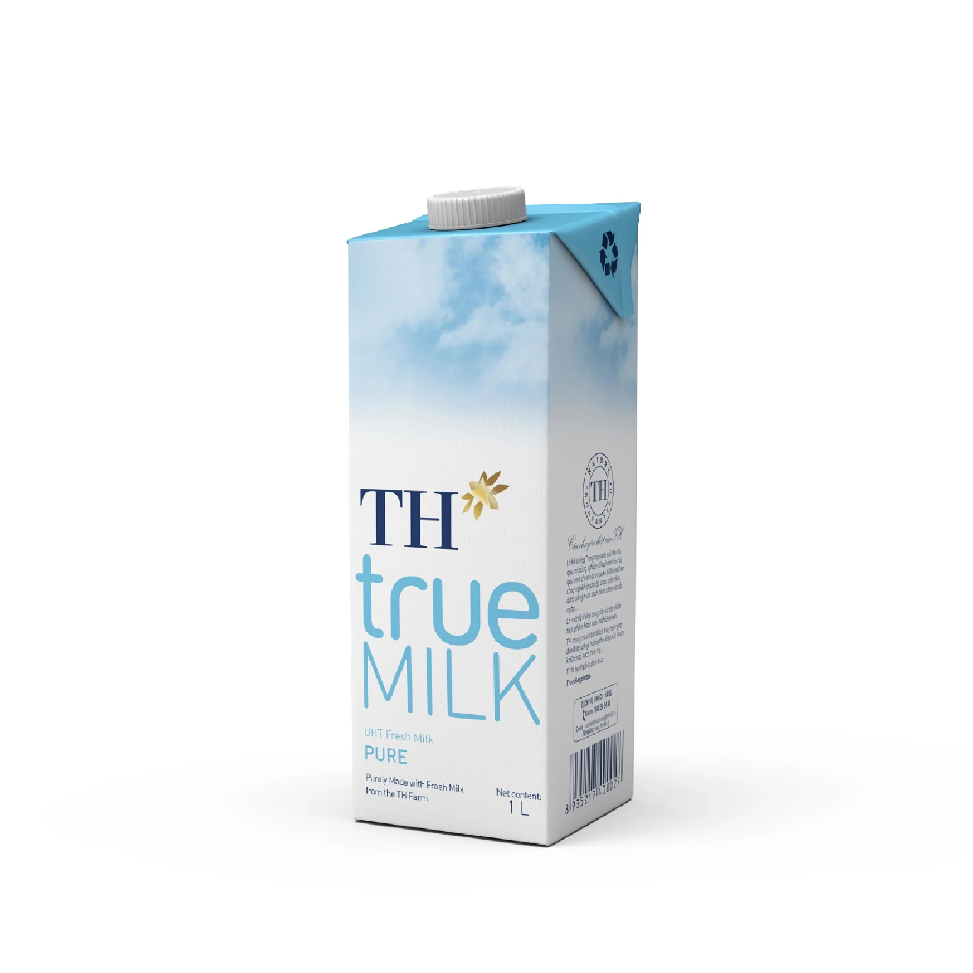 TH True Milk UHT Pure Fresh Milk 1000ml Natural Sweetness Direct Use Box Packaging Sterilized Whole Milk